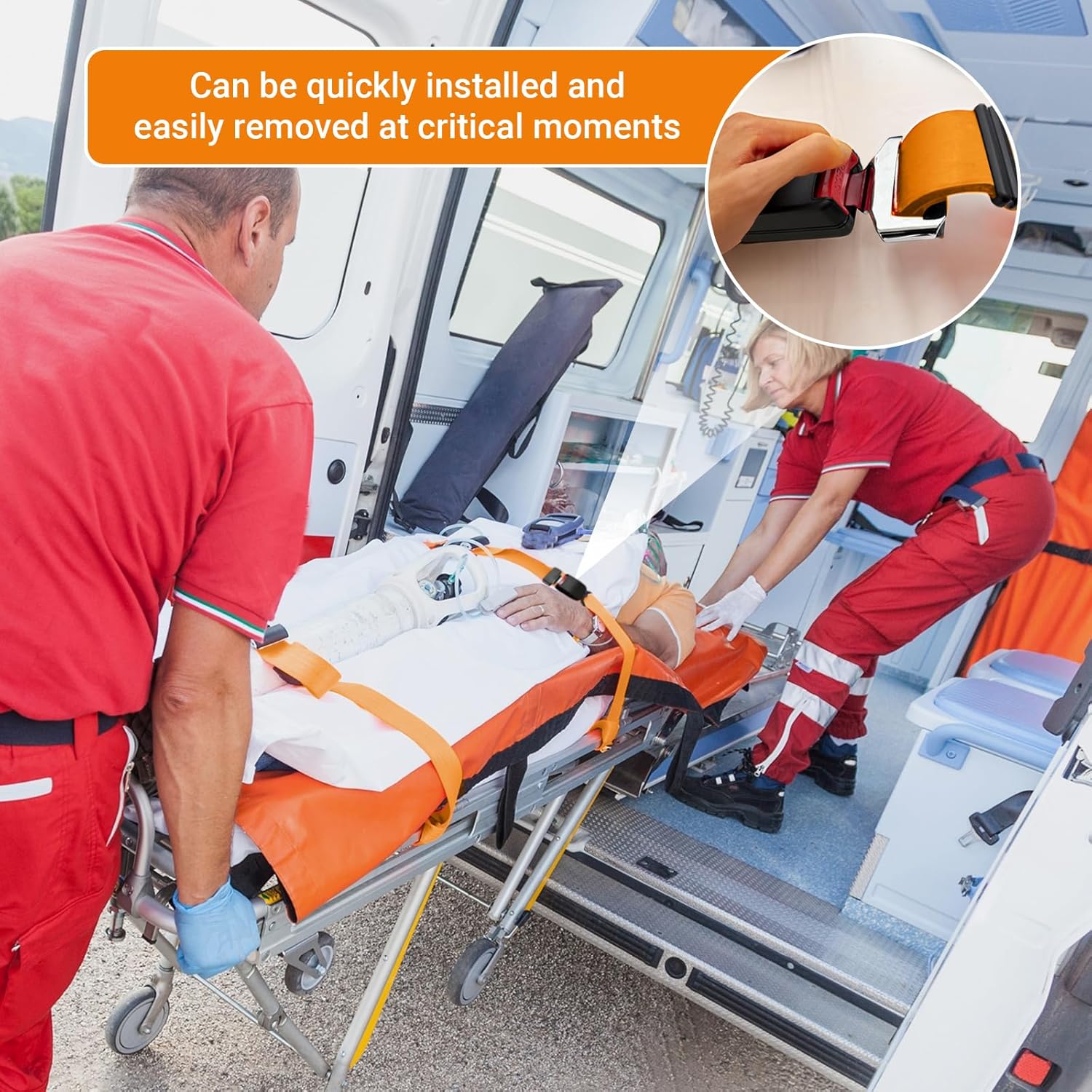 Spine Board Strap for Backboard, Emergency Stretcher System Immobilization Belt with Quick Release Buckle, 72" L (A, 10)