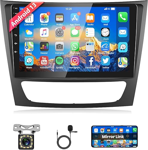 Radio de coche Android para Mercedes Benz Clase E W211 E200 CLS E320 E500 E350 W219 2002-2010 con navegación GPS, pantalla táctil de 9 pulgadas
