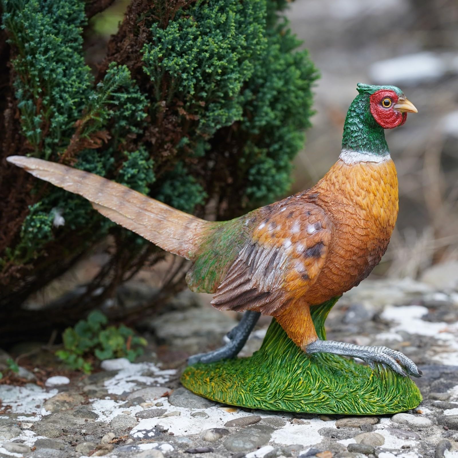 Large Pheasant Resin Sculpture Home Garden British Game Bird Statue Outdoor Ornament Birds Gift