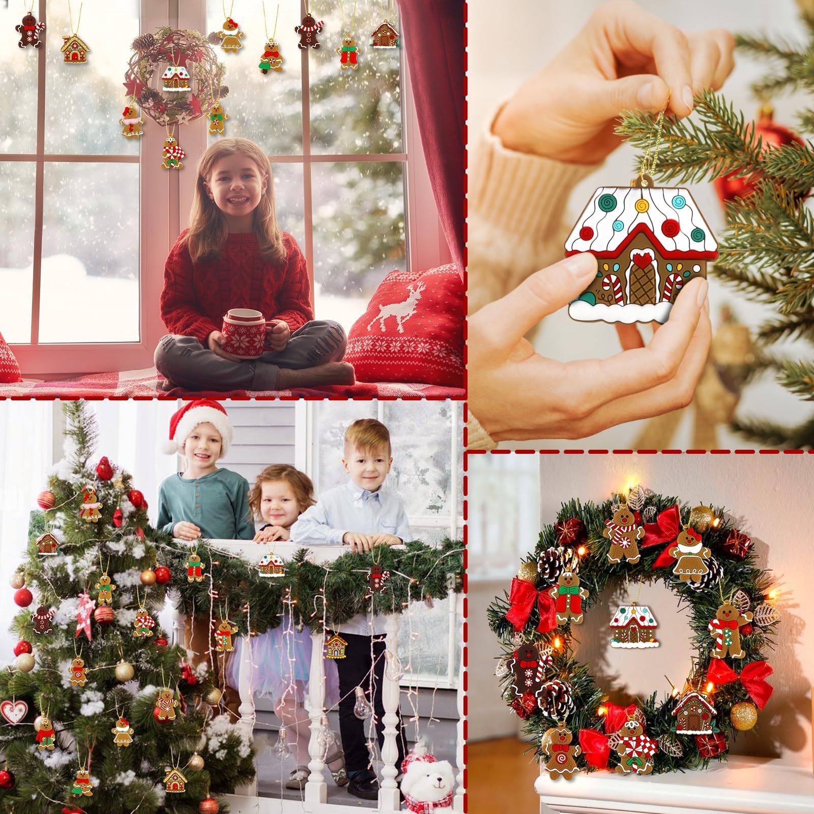 Gingerbread Christmas Ornaments - 16 Pcs -7 Gingerbread Christmas Ornaments - 16 Pcs -7
