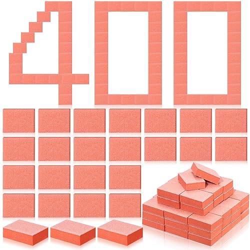 Chumia 400 piezas de minibloque de uñas a granel de grano 80/100 de 2 caras, limas de uñas de calidad profesional de salón antes de la aplicación