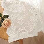 H.VERSAILTEX Lace Curtains 90 Inch Length Vintage Victorian Sheer Curtain 2 Panels Rod Pocket with French Country Floral, Light Filtering Privacy Sheers for Bedroom Living Room, 52" W x 90" L Ivory