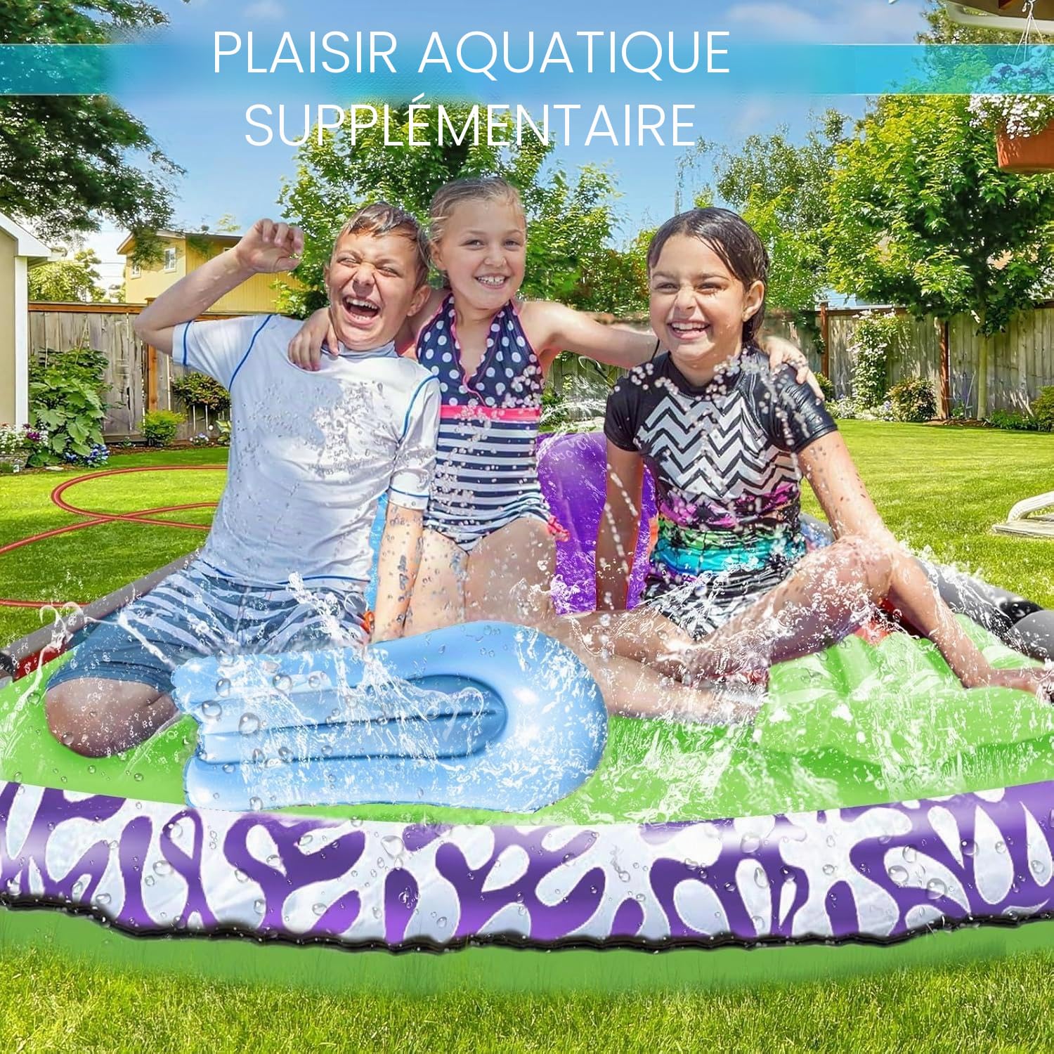15.7ft/480cm Toboggan pour Pelouse Double Toboggan à Eau avec 2 Planches Gonflables,Toboggans Piscine Hors Sol,Jouet d'eau d'été pour Enfants et Adultes,Extérieur et Jardin