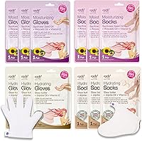 Epielle Hydrating Moisturizing Gloves & Socks - 6 Pairs Each, Soften Dry Cracked Skin Fast, Korean Spa Self-Care Gifts for Women