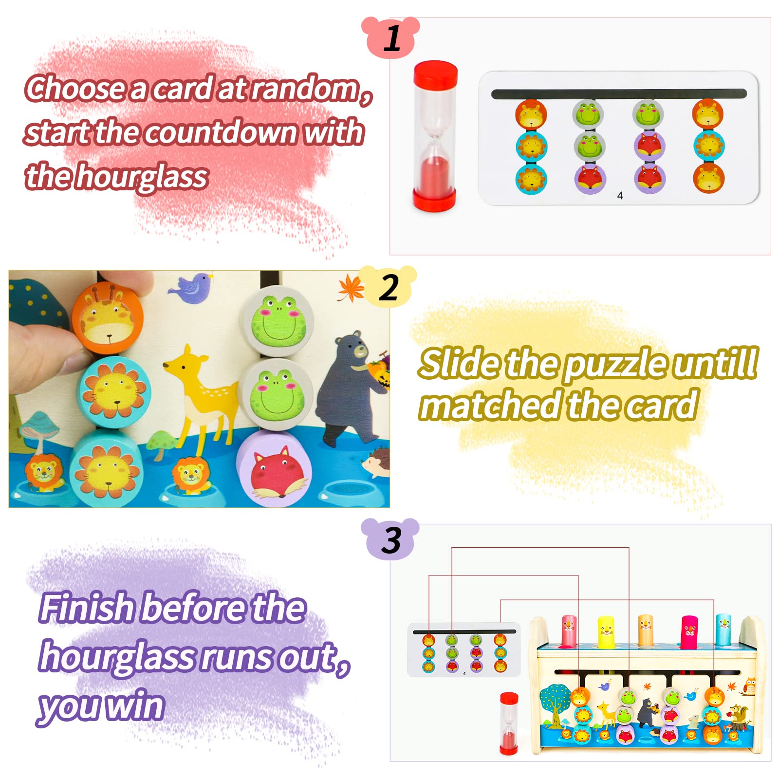 jerryvon Giochi Bambina 1 Anno Xilofono Bambini 4 in 1 Giocho Legno Bambini Giochi Montessori 1 2 Anni con Acchiappa La Talpa Giocho Educativi 1 Anno per Regalo Natale Bambino Bambina 2 3 Anni