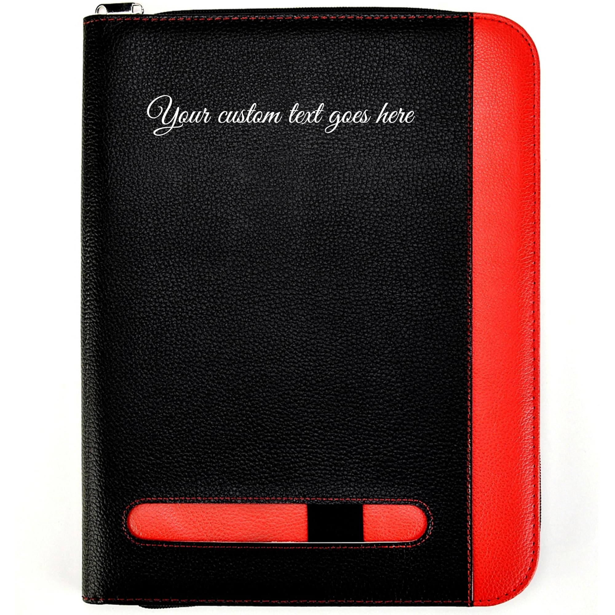 Arpan Personalised Text A4 Zipped Conference Folder Executive Portfolio Professional Business Document Case Bag Organiser Faux Leather (CL-201-CD) — image 1