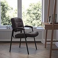 Vista 11 de EMMA + OLIVER Silla de recepción ejecutiva LeatherSoft Borgoña con marco de metal negro