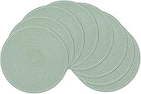 Vista 59 de SHACOS Juego de 6 manteles individuales redondos trenzados de 15 pulgadas antideslizantes resistentes al calor de algodón y poliéster, alfombrillas