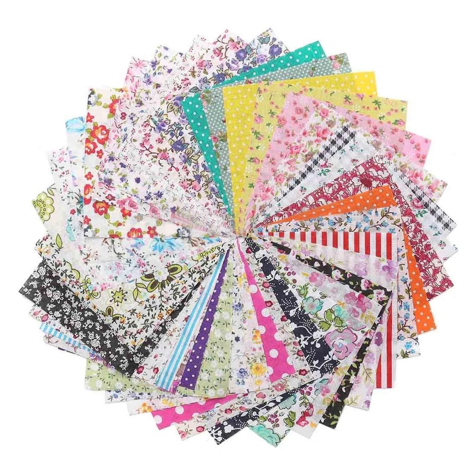 Patchwork Stoffe 100 Stück vorgeschnittene Baumwollstoffe in verschiedenen Farben for DIY-Projekte. Jedes Stück ist 10 x 10 cm groß