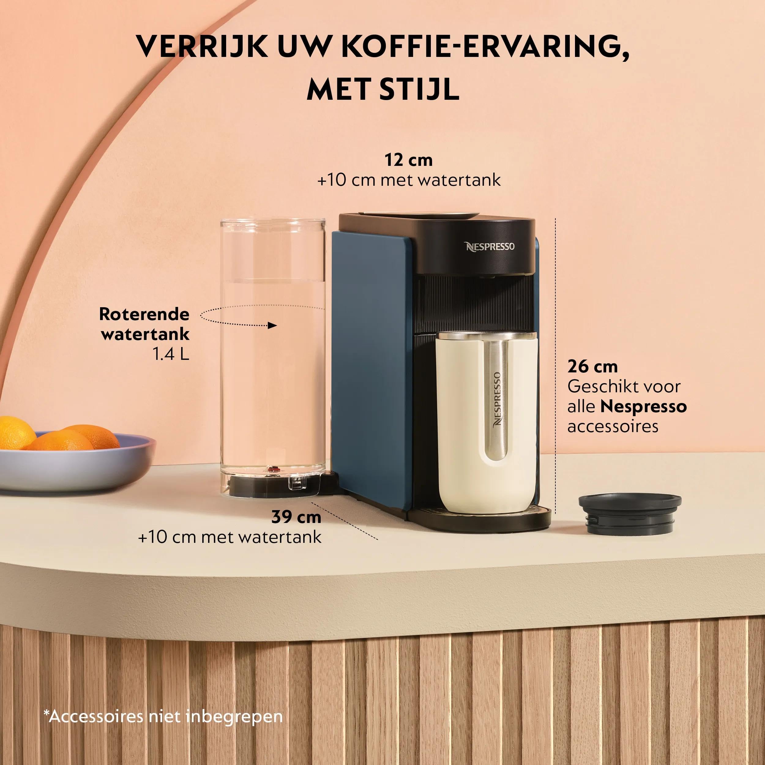 Nespresso Krups VERTUO Up, macchina per capsule di caffè, tempo di riscaldamento 3 secondi, 5 dimensioni di tazze, macchina a capsule con sistema one-touch, serbatoio dell'acqua da 1,4 litri, design