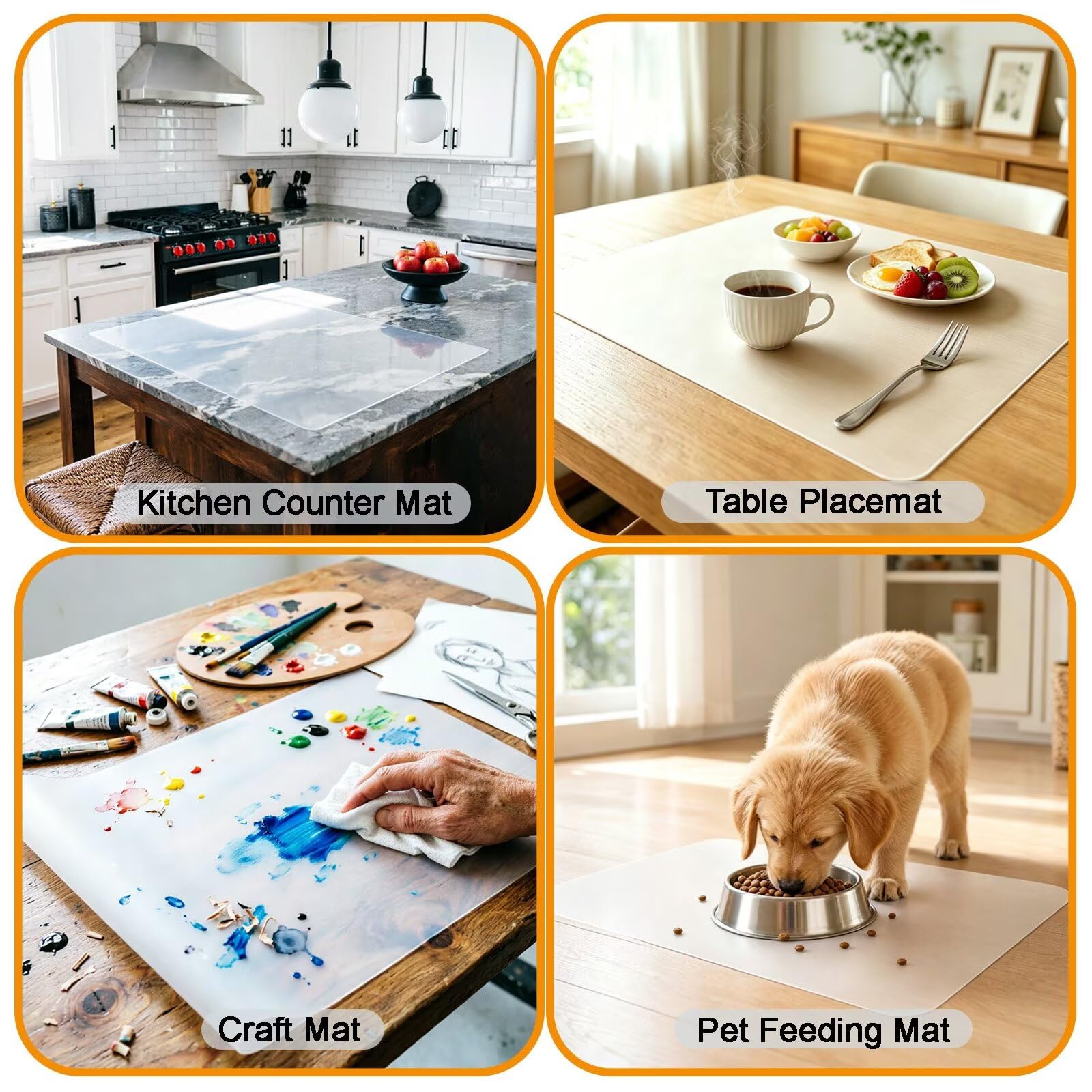 Tappetino da cucina extra large, 99 x 218 cm, impermeabile, resistente al calore, antiscivolo, spessore 1 mm, protezione per piano di lavoro per isola da cucina, rivestimento semitrasparente