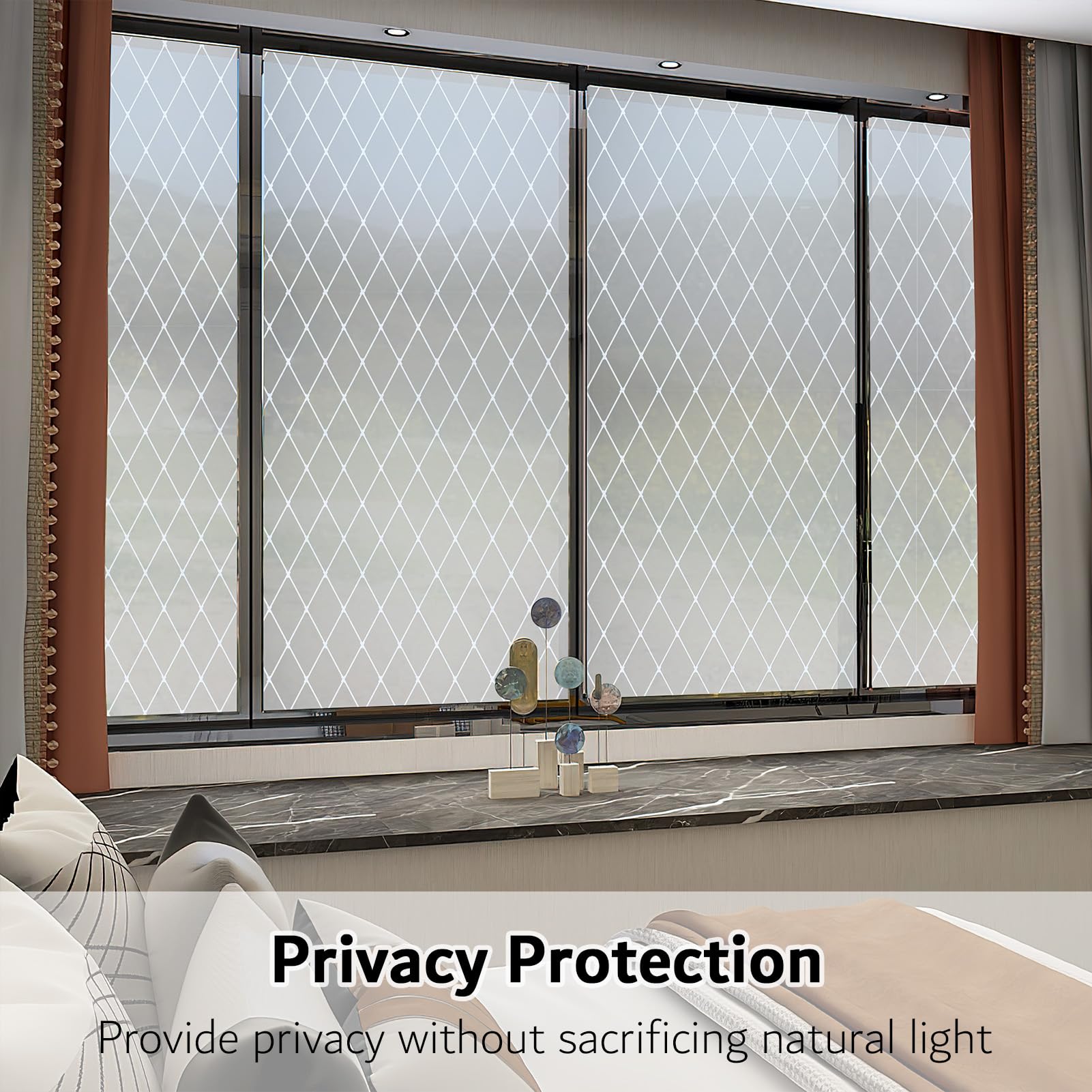Película De Privacidad Para Ventanas HXSS - 90cm X 2m - Fácil Instalación Sin Pegamento