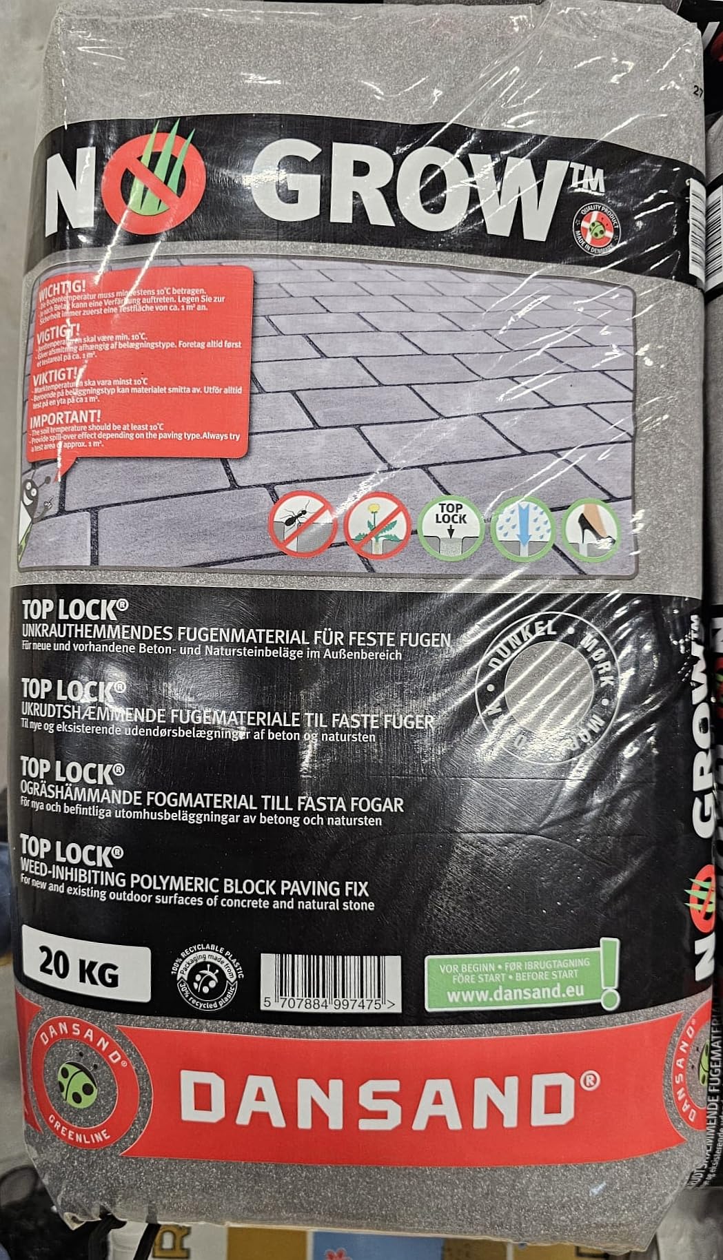 Pflasterfugenmörtel "Ohne Unkraut" Dansand 2-15mm 20 kg anthrazit