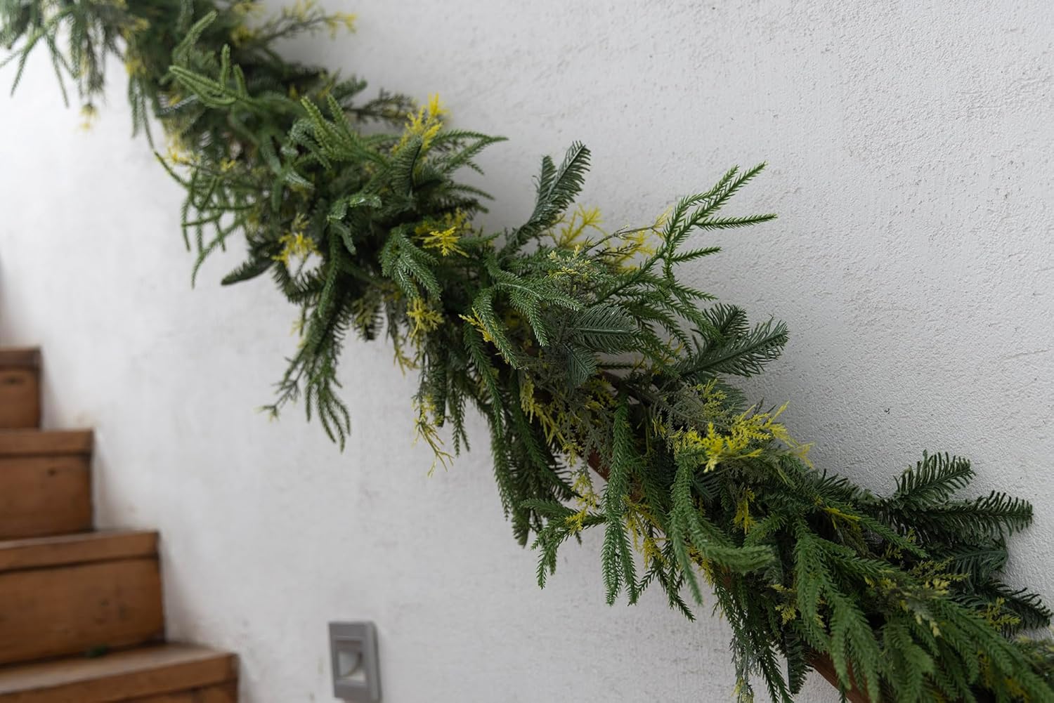 9ft Handmade Christmas Garland,Artificial Cypress Cedar Pine Needles Greenery Seasonal Garland for Christmas Fireplace Winter Holiday Indoor Outdoor Decoration - Image 5