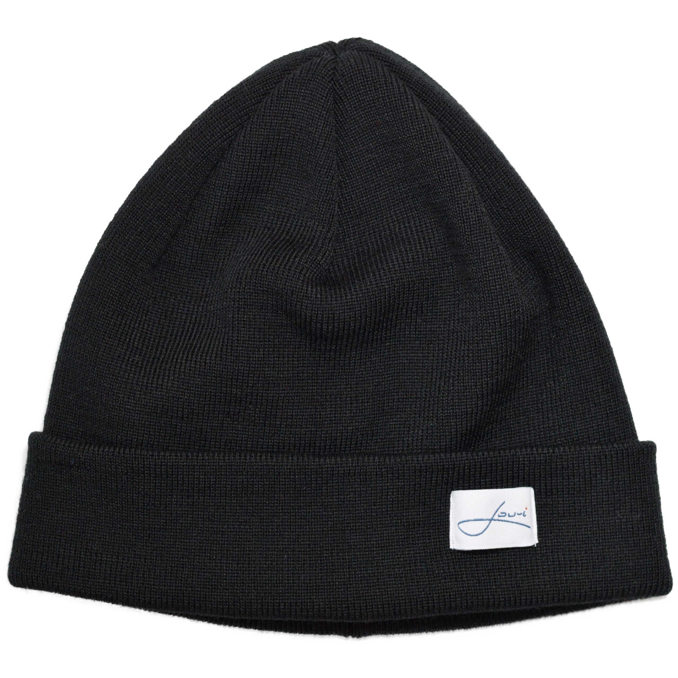 Lou-i Bonnet en laine mérinos fabriqué en Allemagne pour homme et femme Taille unique, Noir , taille unique