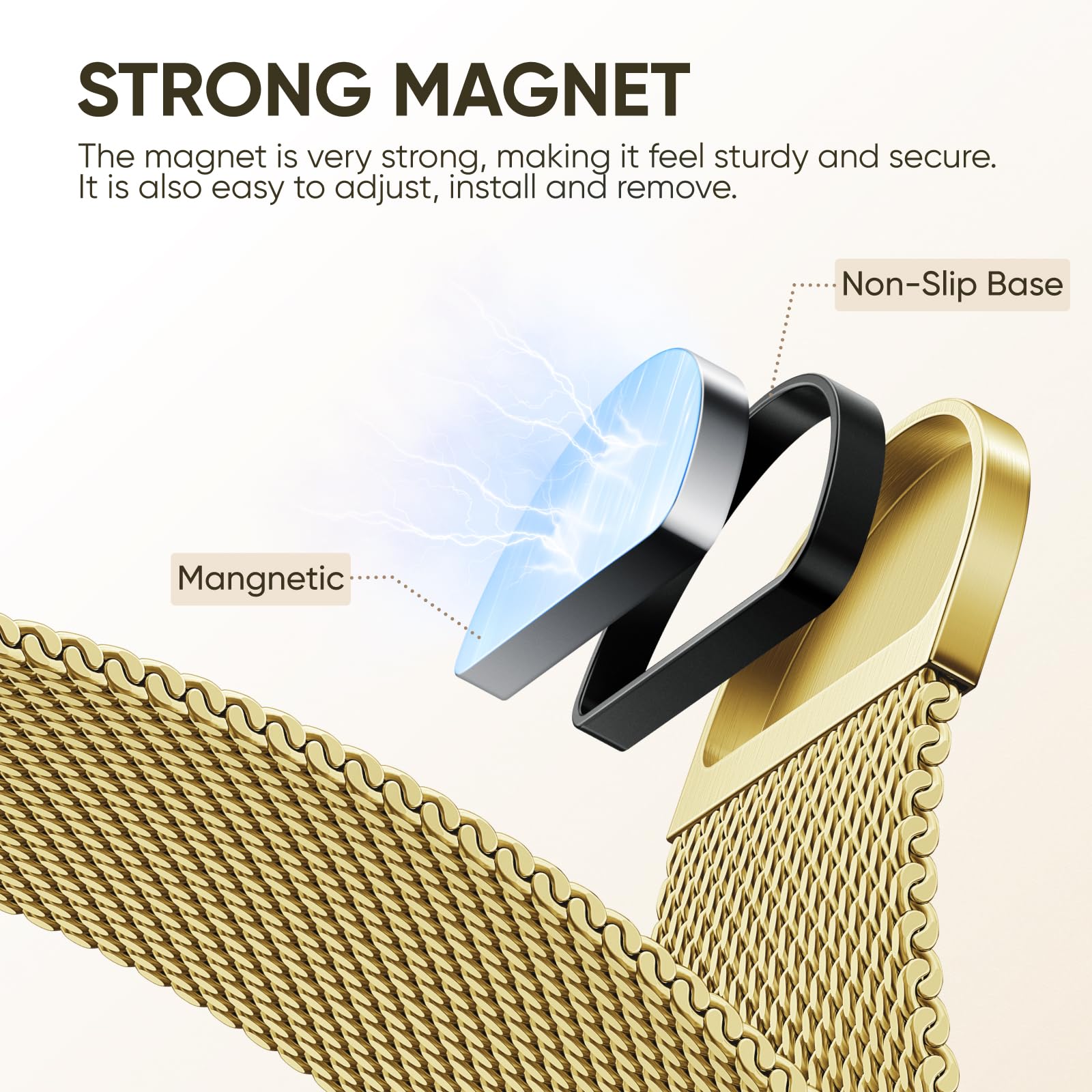 Stainless Steel Magnetic Band and Case Compatible with Apple Watch Bands Women Men 40mm 44mm 41mm 45mm 42mm 46mm, Mesh Loop Metal Band Screen Protector Cover for iWatch Series 11/SE3/10/9/8/7/6/5/4 — view 2