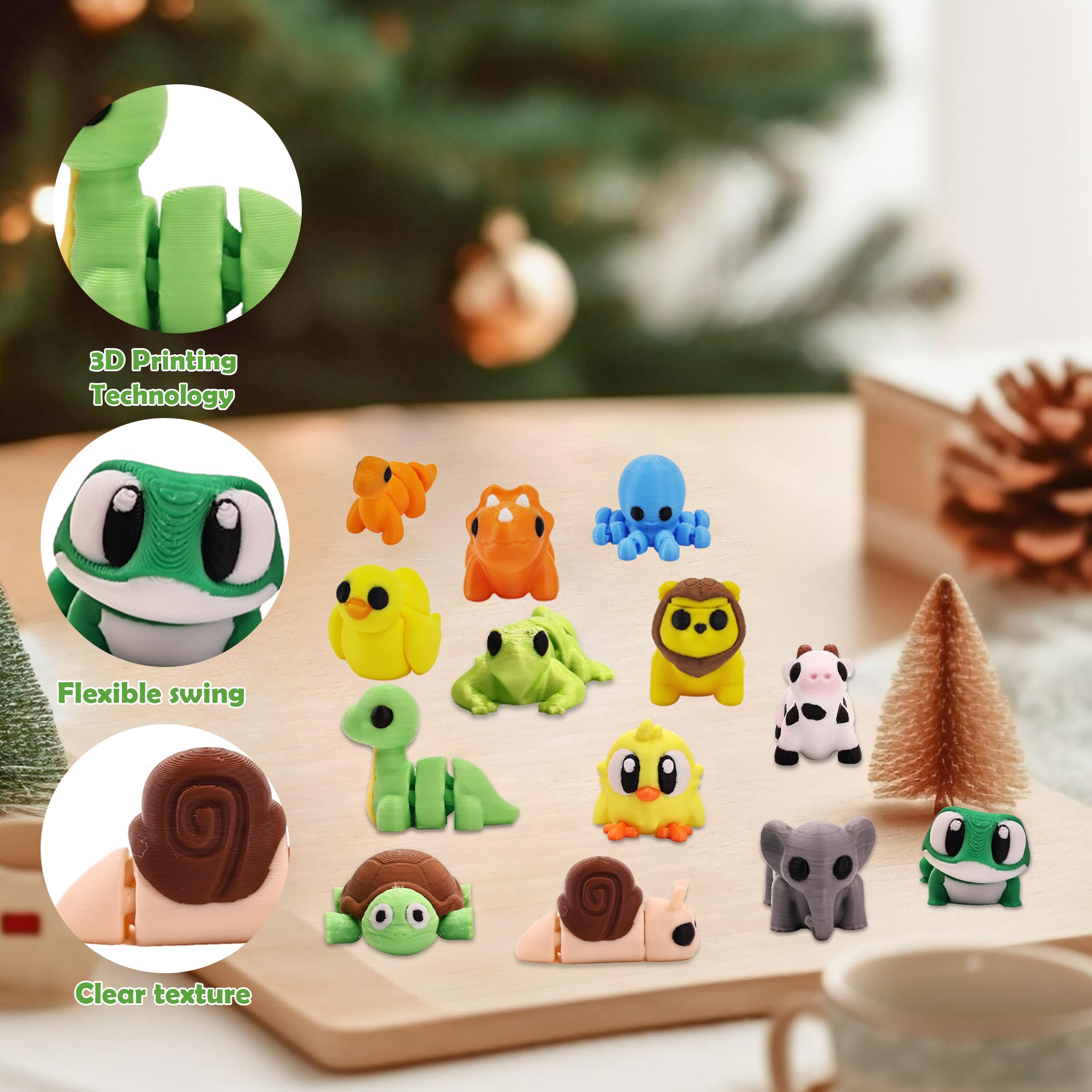 NEXT STOP M - Juego de cifras de animales impresas en 3D, articuladas, flexibles y exquisitamente lindas