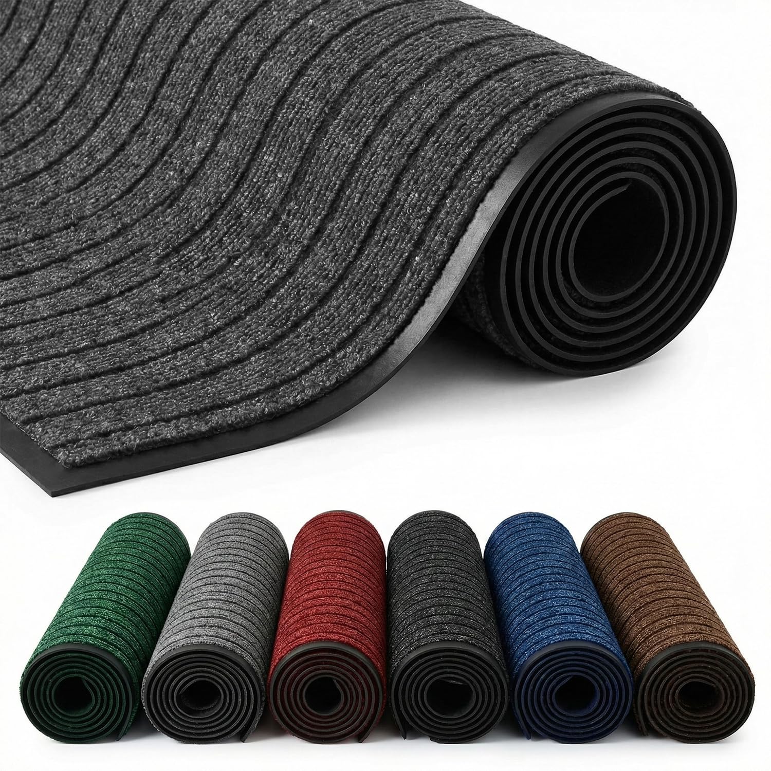 Cozy Haven Rubber Doormat – Outdoor & Indoor Heavy Duty Washable Non-Slip Doormat for Kitchen Garden, Inside & Outside Floor Mats, Waterproof and Dirt Trapper Entrance Doormats (40x60 cm, Grey)