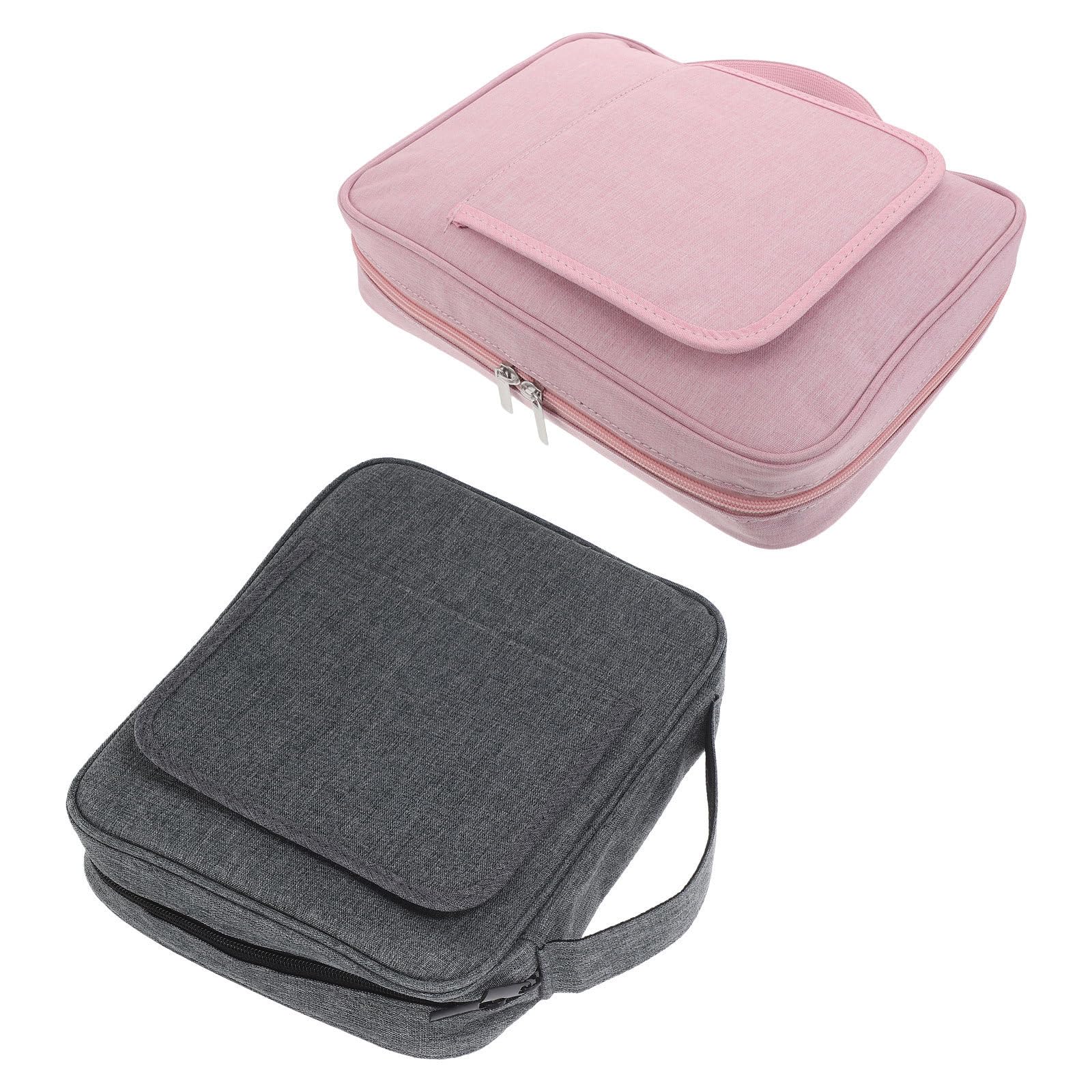 NUOBESTY Estuche Bíblico de Poliéster con Soporte y Asa, Funda Protectora Portátil para Biblia y Cuadernos, Adecuado para Estudio Bíblico y Retiros, Pack de 2 Piezas
