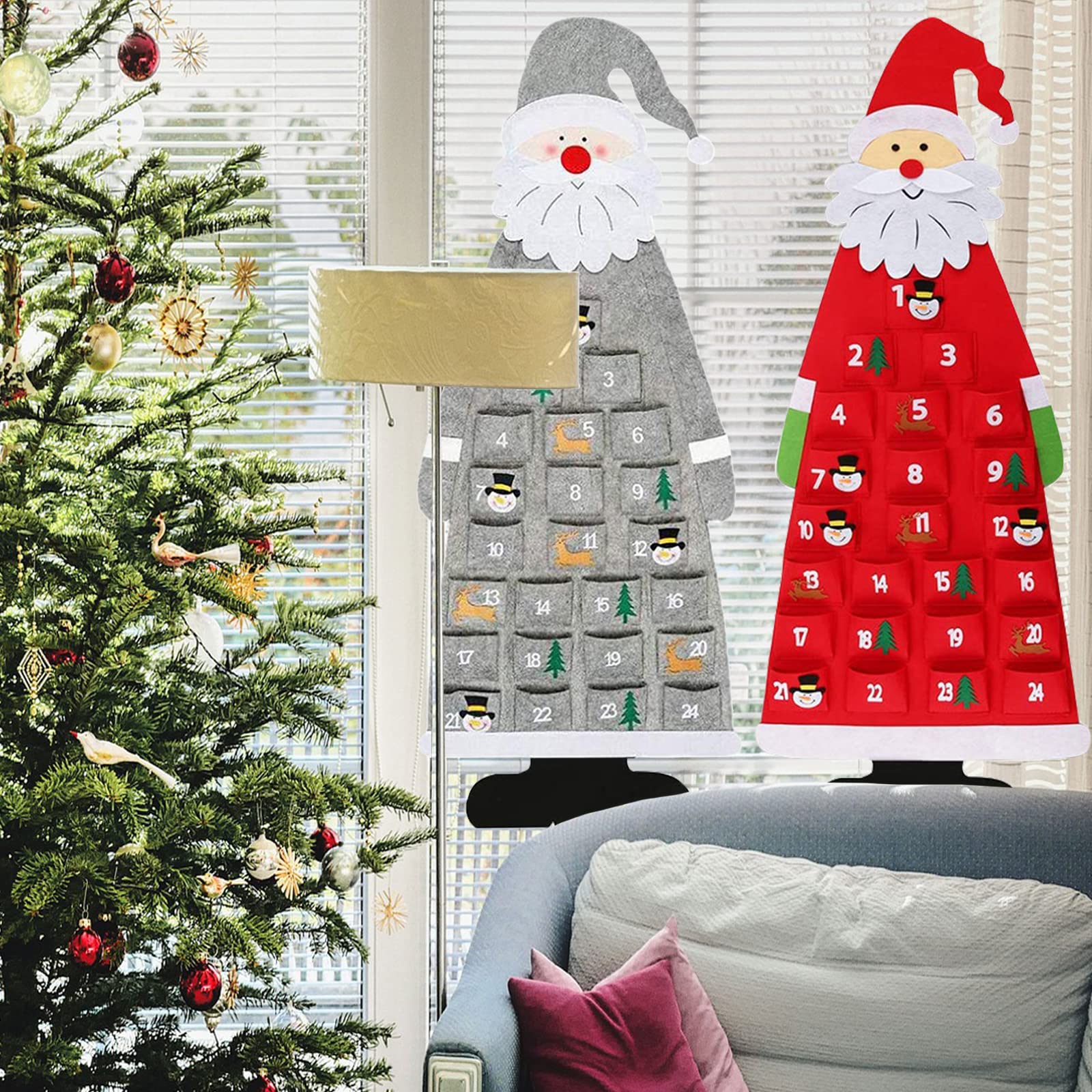 Amazon.co.jp: クリスマス アドベントカレンダー 24日間 壁掛け