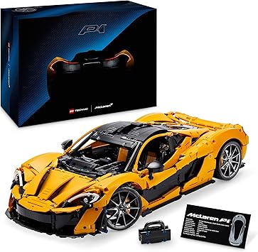 LEGO Technic McLaren P1 Hypercar Building Set, Scale Model Car Kit for Adults to Build, Collectible Vehicle with V8 Piston Engine and 7-Speed Gearbox, Gift for Men, Women, Him or Her 42172