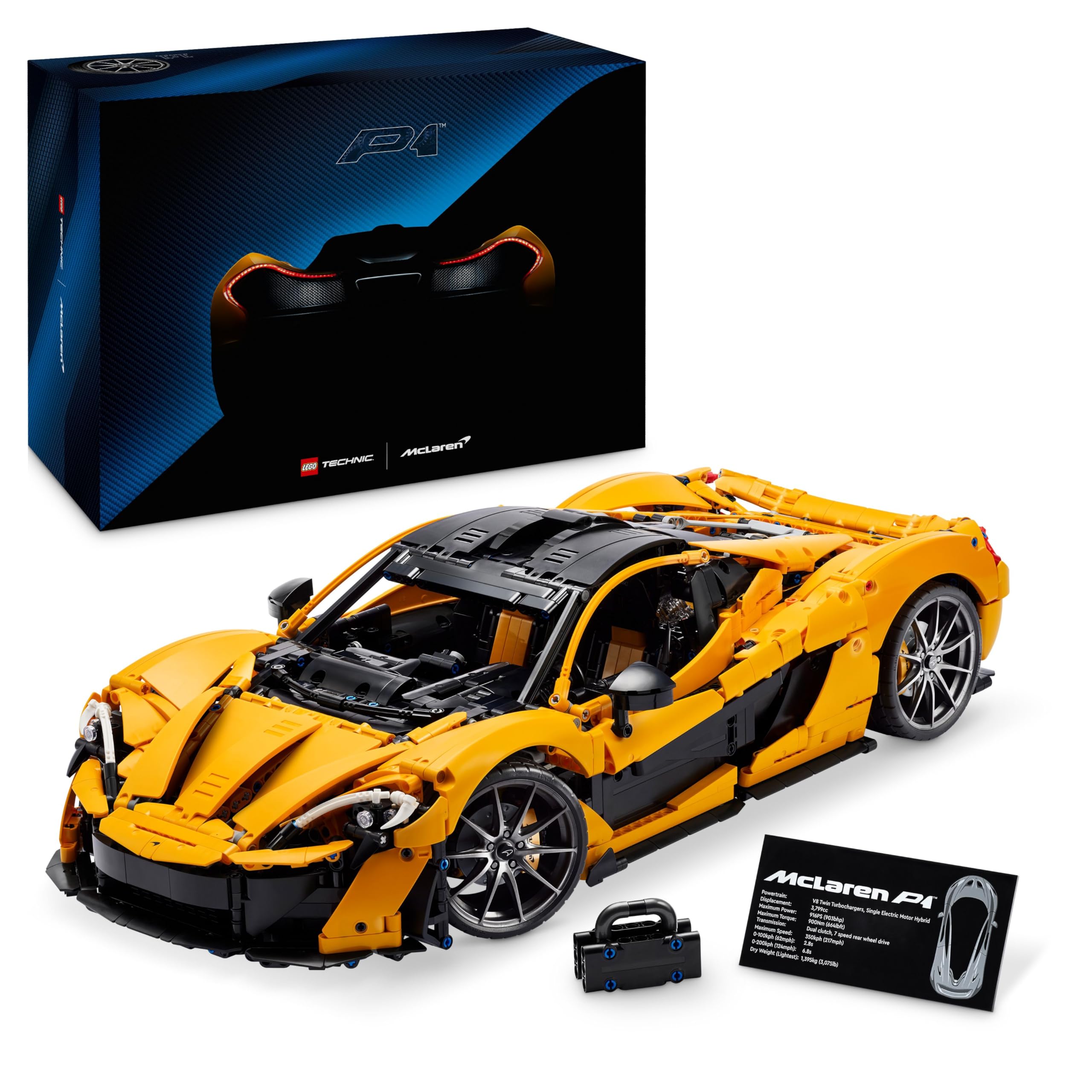 LEGOTechnic McLaren P1 Hypercar Building Set, Scale Model Car Kit for Adults to Build, Collectible Vehicle with V8 Piston Engine and 7-Speed Gearbox, Gift for Men, Women, Him or Her 42172