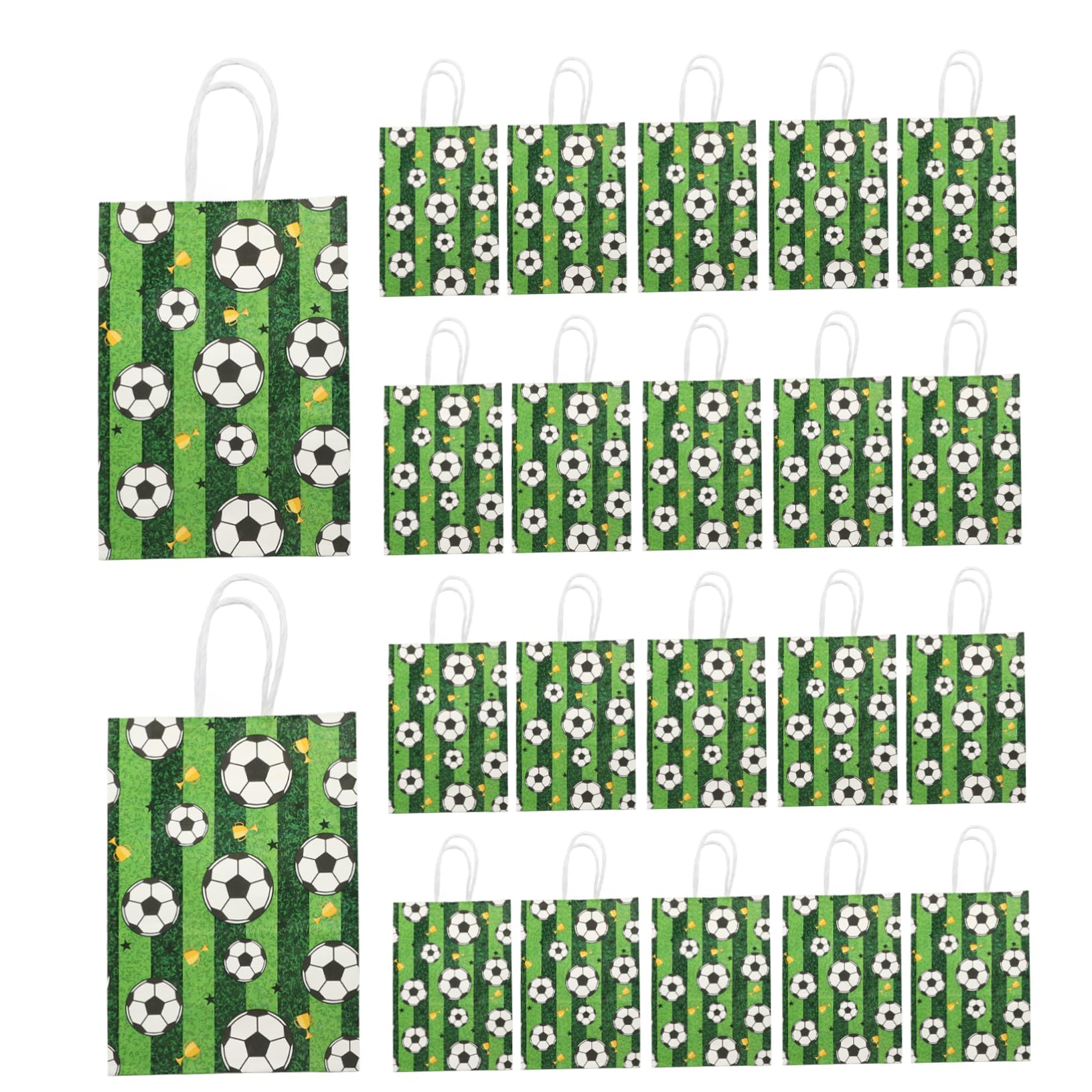 Lurrose 96stücke Papiertüten Mit Griffen Fußball-themen Geschenktüten Für Partys Geburtstagsfeiern Und Feiertage Für Süßigkeiten Snacks Und