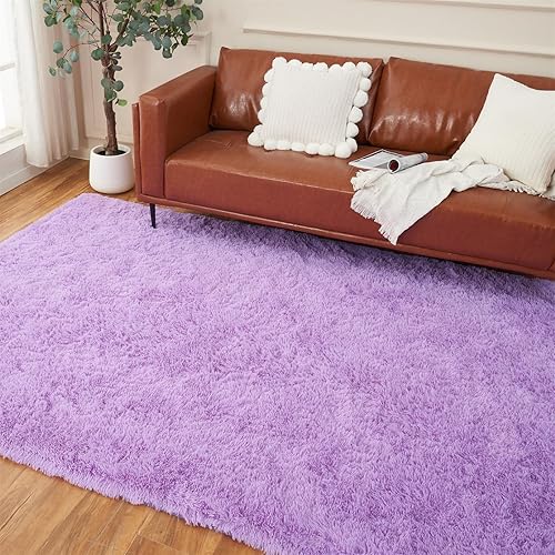 Miniatura 134 de AMTOVO Alfombras de área para sala de estar, 6 x 9 pies, color negro y gris, alfombra grande y esponjosa, alfombra para dormitorio, alfombra