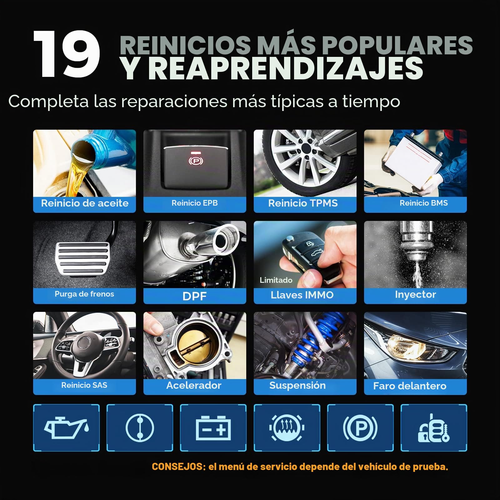 Autel MaxiAP AP200 OBD2 Adaptador de Escáner con Todos los Diagnósticos de Sistema, 19 Funciones Especiales y AutoVIN, IMMO Servicio, Reset/EPB/BMS/SAS/TPMS/FAP(Versión Bluetooth de MaxiCom MK808)
