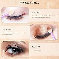 Vista 5 de Tanlade 500 aplicadores de sombra de ojos, brochas de maquillaje desechables para sombra de ojos, cepillos de esponja de doble cara para mujeres