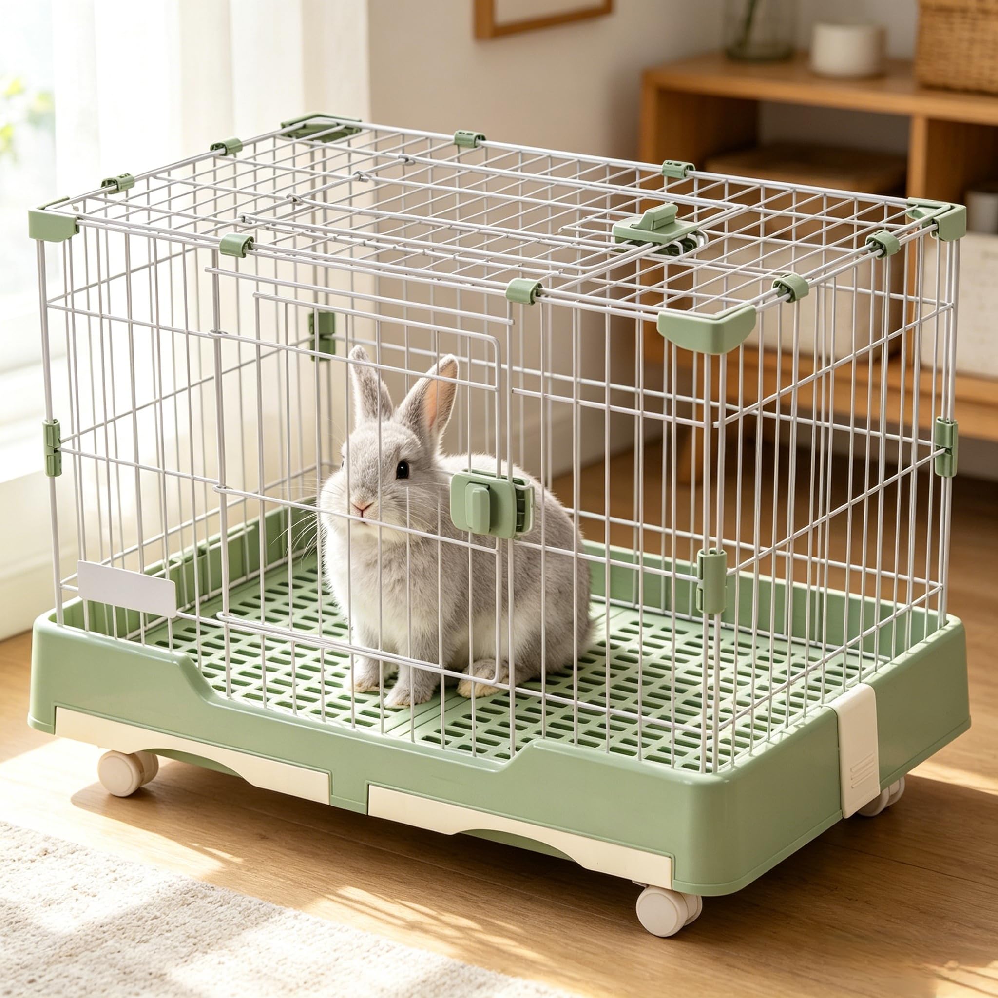 Amazon | ウサギ ケージ 小動物用 | 70×44×55.5cm | スチール製