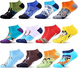Men's Funny Novelty Colorful Ankle Socks Cool Casual Cotton Low Cut Sock...