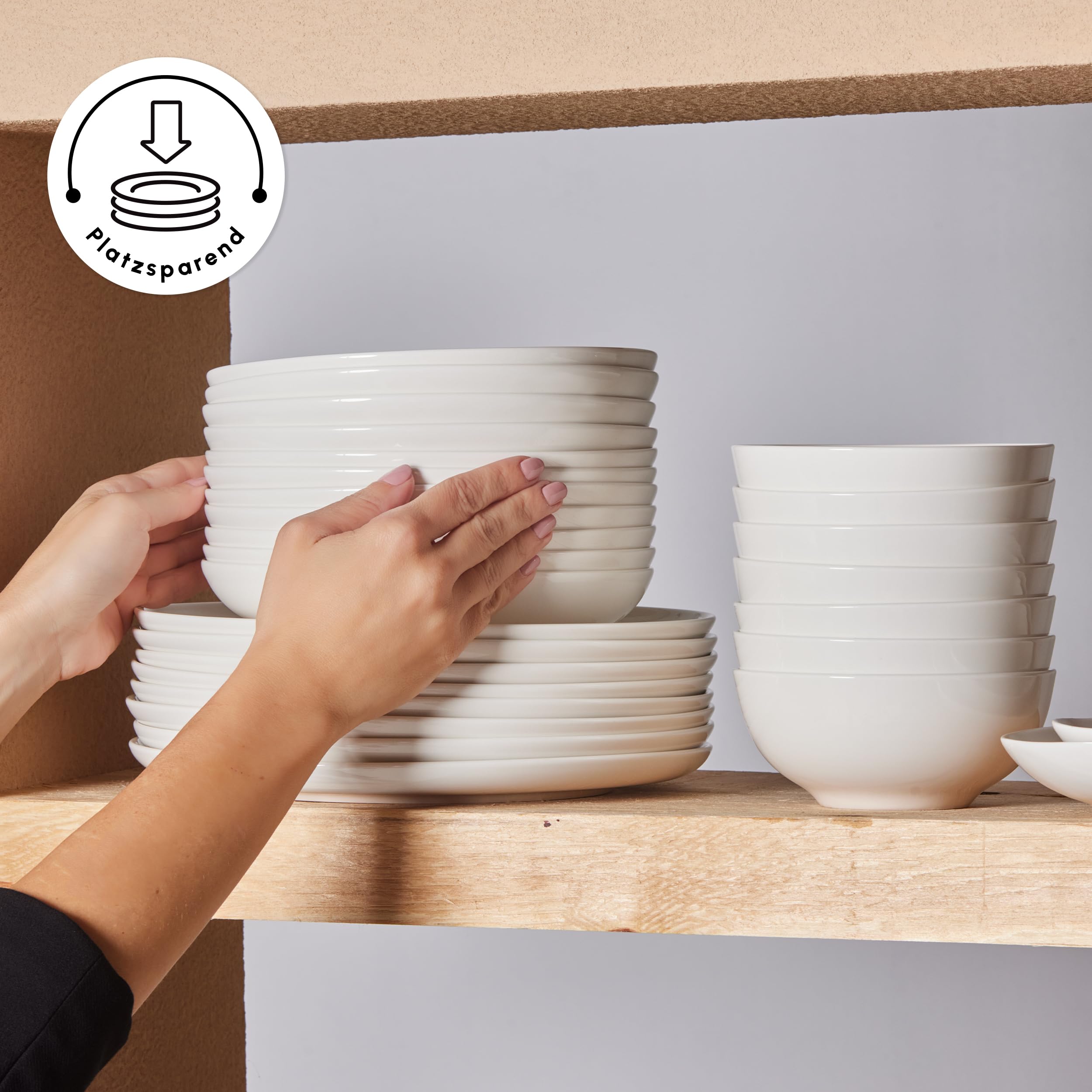 Karaca Allure 41-pièces vaisselle 12 personnes New Bone - Set exquis pour un art de la table exigeant