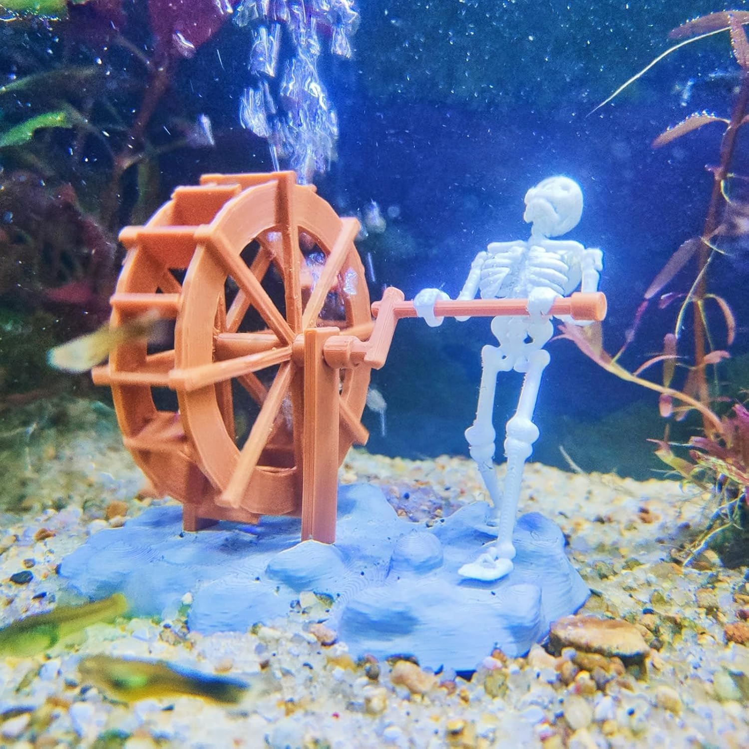 Dynamic Skeleton Bubbler Aquarium Decoration, Fish Tank Decorations，1PC