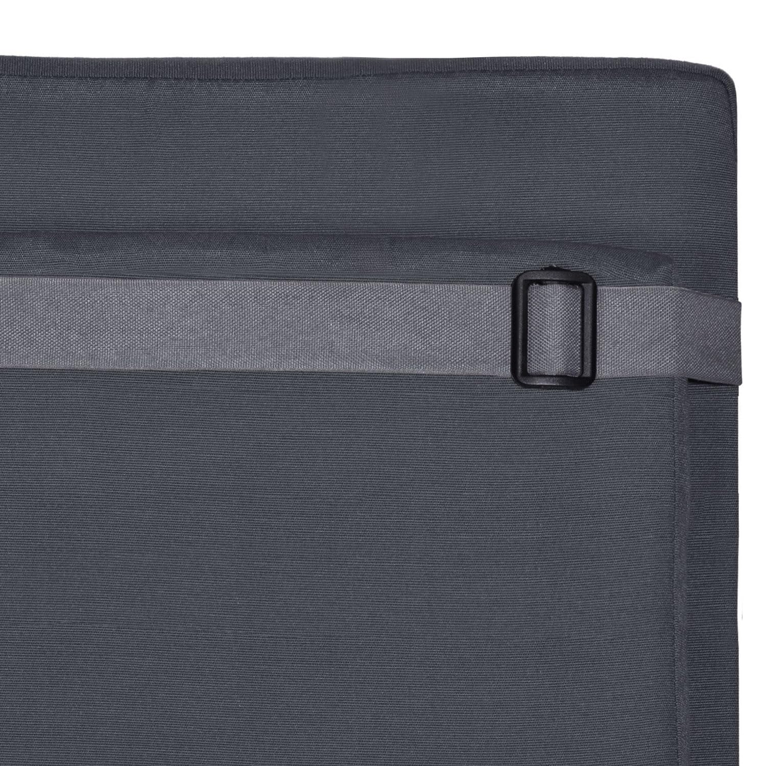Ferocity Coussin pour Chaise Longue de Jardin 192x58x4 cm Pliable | Coussin pour Chaise Longue à roulettes résistant aux intempéries et Lavable avec Housse Amovible | Modèle Gris FONCÉ Graphite [145]