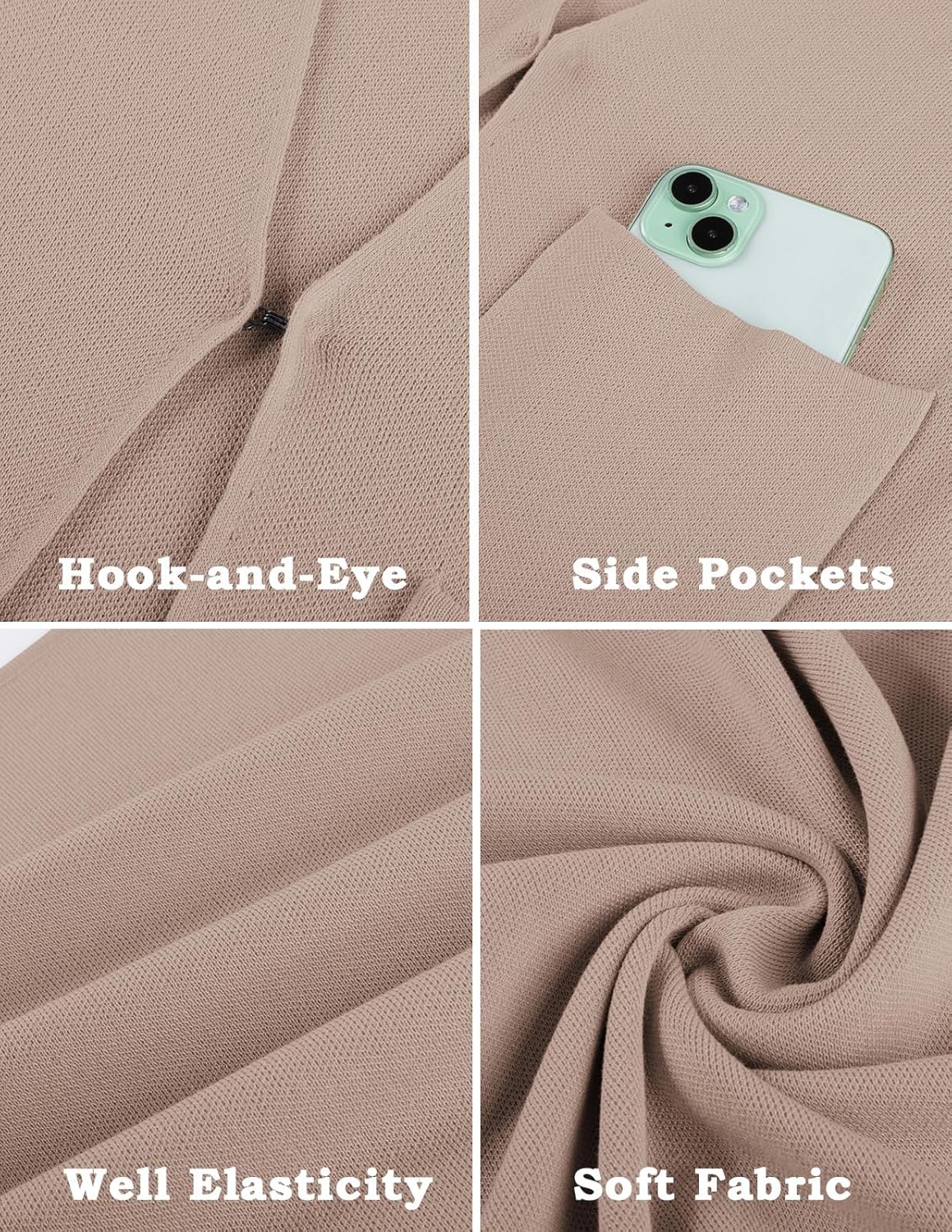 GRACE KARIN Women 3/4 Sleeve Sweater Blazer, Lightweight Open Front Cardigan, Knit Jackets Business Casual with Pockets - Image 9