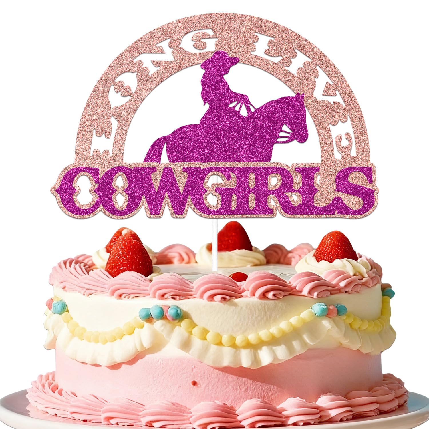 Long Live Cowgirls Cake Topper - Western Bachelorette Party Decoration - Cowgirl Bachelorette Party Cake Decoration