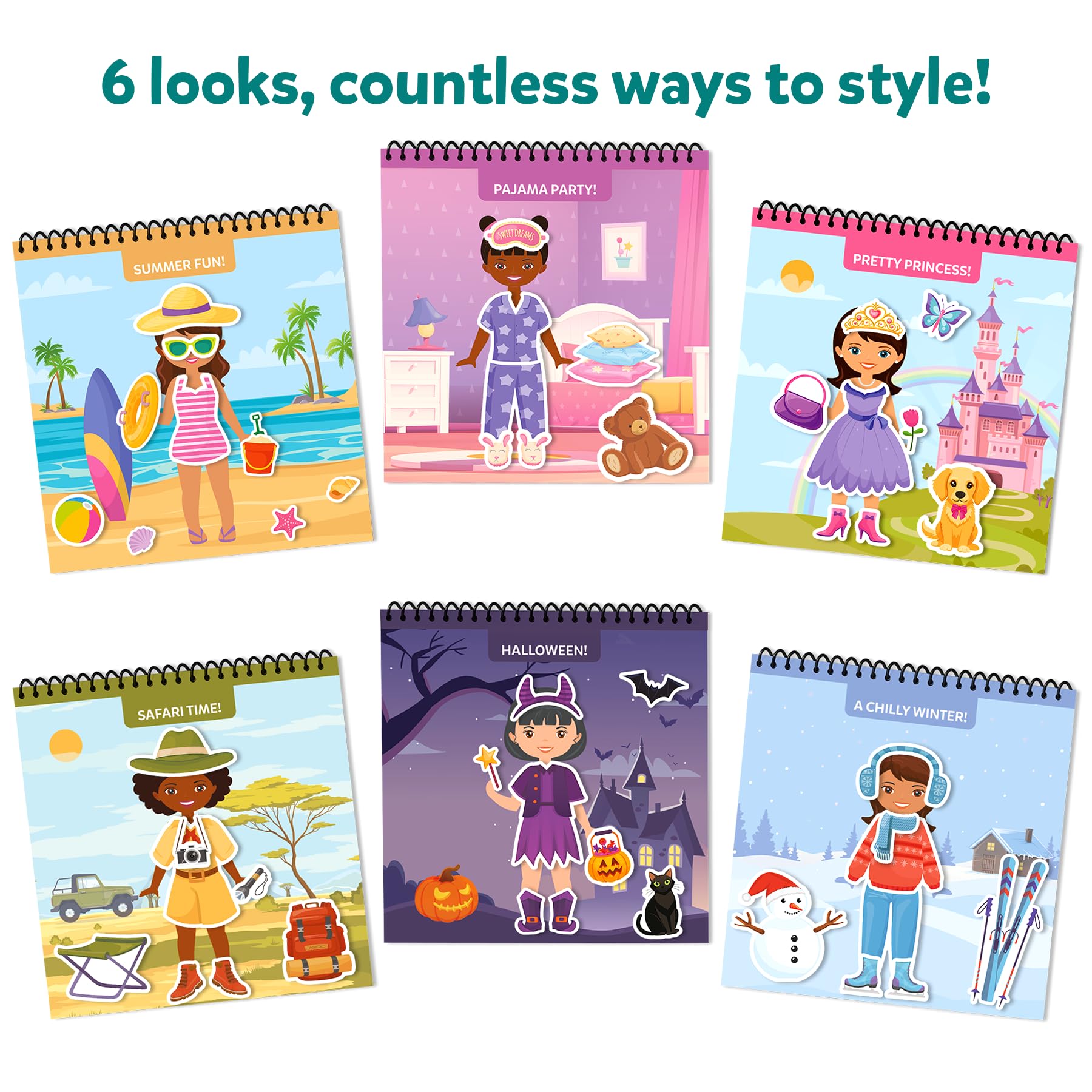 Skillmatics Reusable Sticker Activity Book, Peelies, 100+ Reusable Cling Stickers, 6 Pictures - Image 4