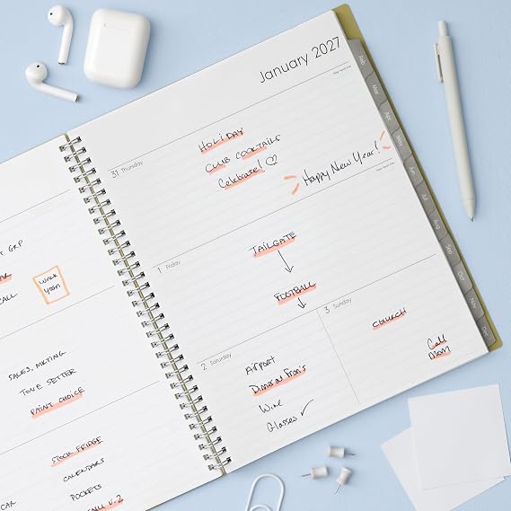 Blue Sky 2027 Weekly & Monthly Planner, 8.5x11, Enterprise Sage Green