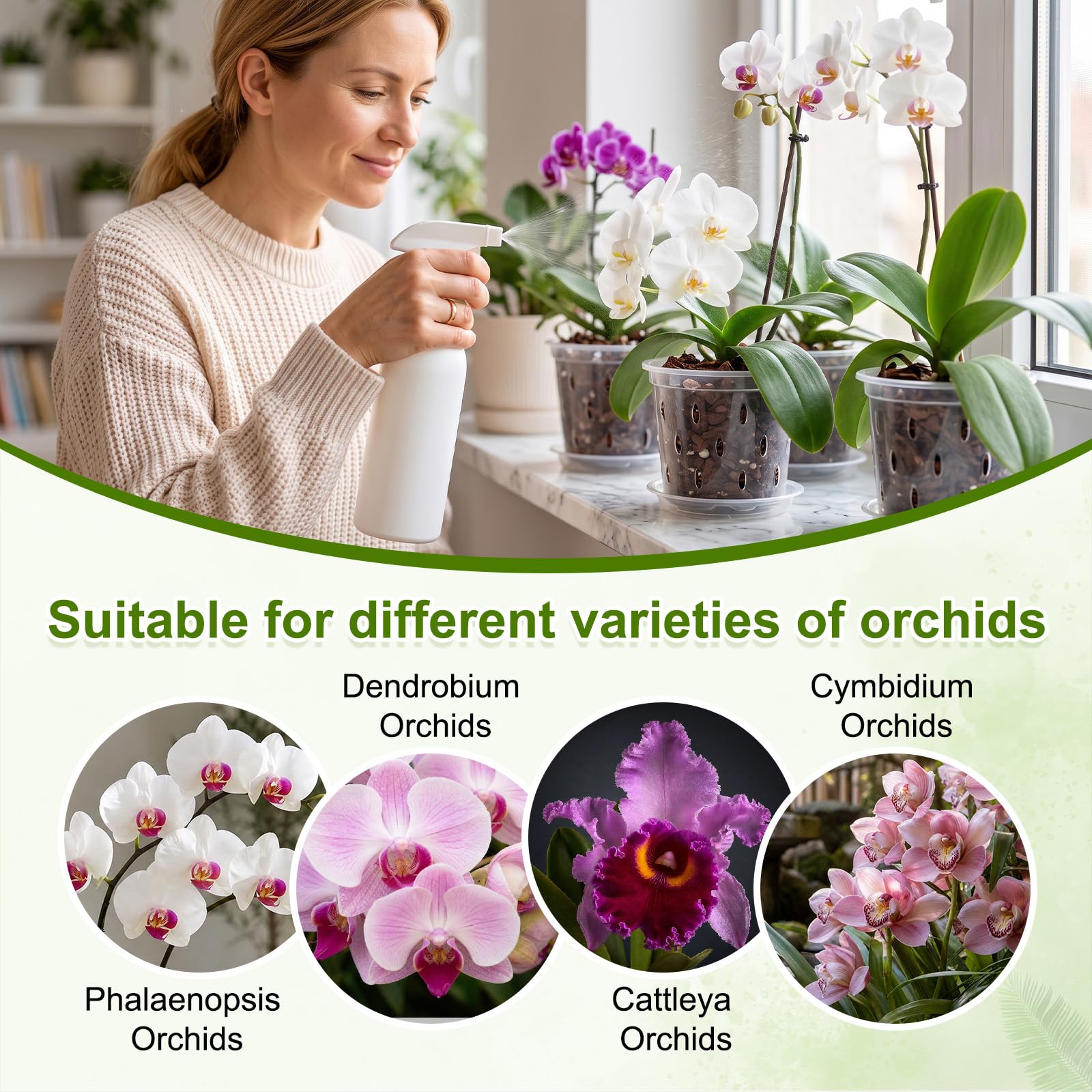 METALLIXITY Lot de 2 pots à orchidée transparents de 17,8 cm avec trous et