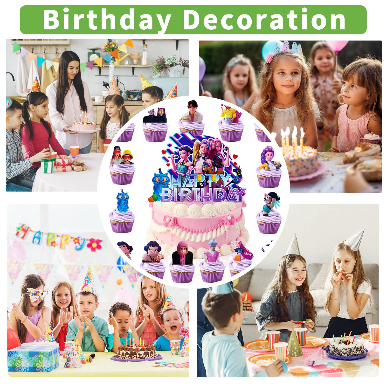 Cute Anime Cake Decorations - Birthday Party Supplies -3