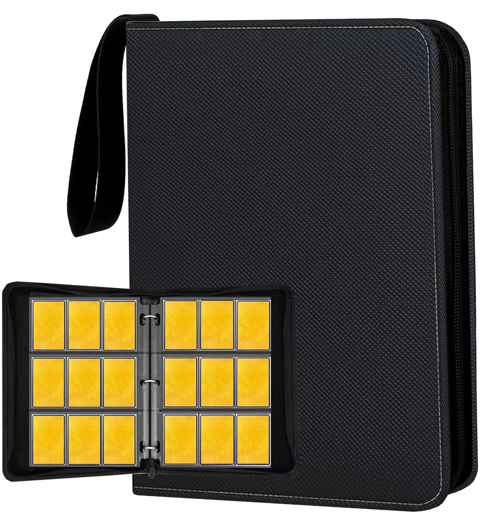Sammelkartenbinder 9 Taschen – 900er Fassungsvermögen Mit 50 Hüllen, Wasserdichtes PU, 3-Ring-Design