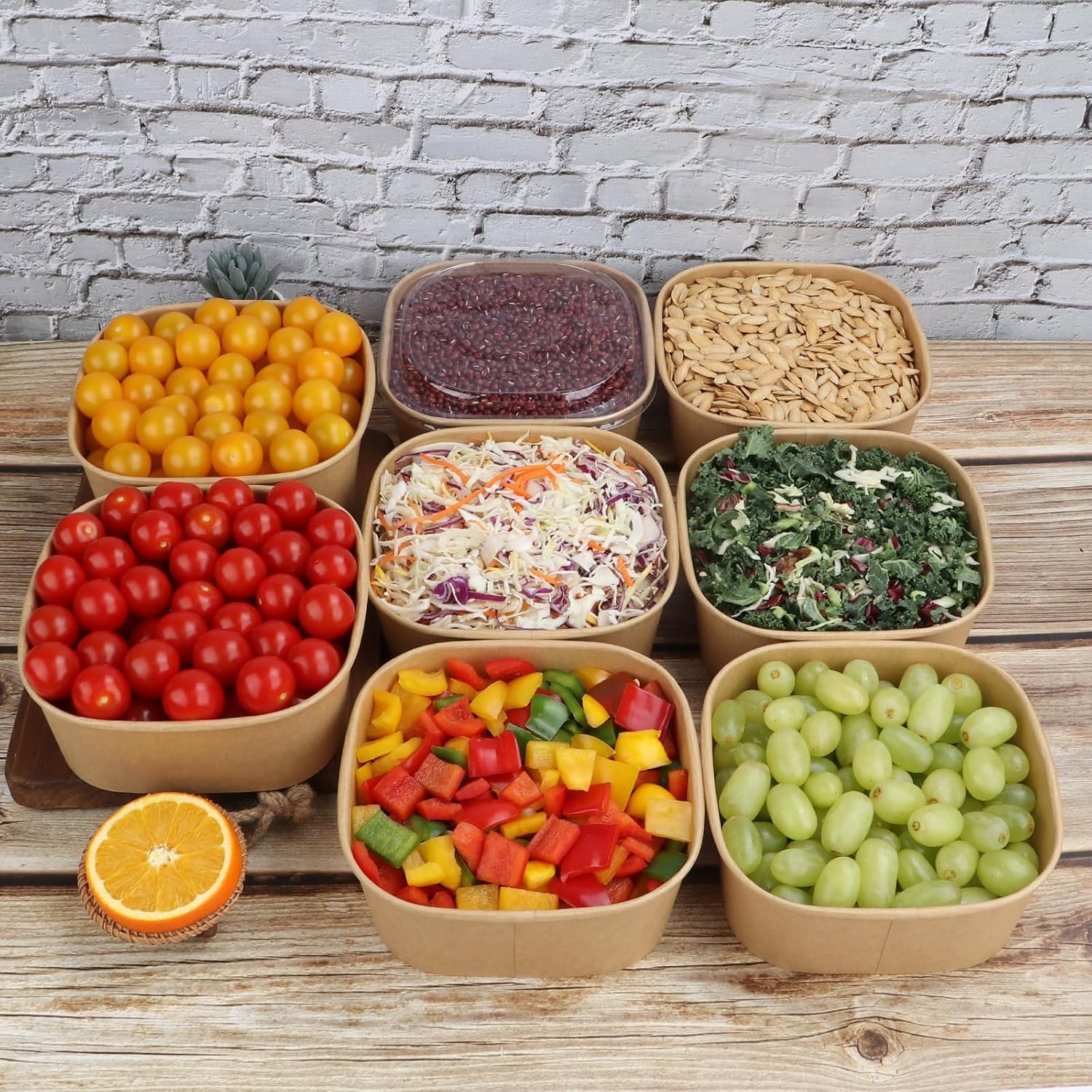 40 oz Disposable Kraft paper bowls with lids,Food containers Soup Bowls Party Supplies Treat Bowls 50 Pack - Image 8