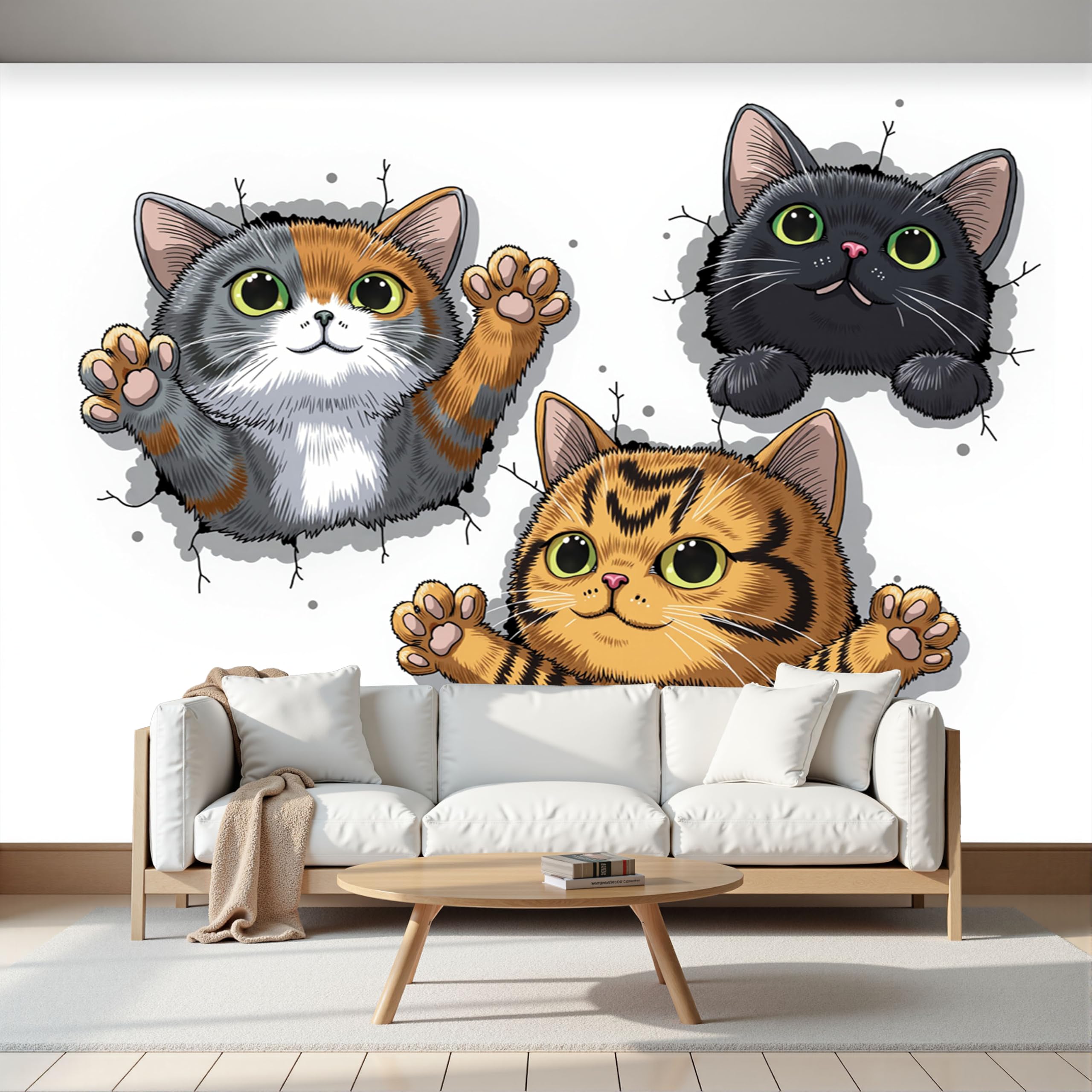 Papier peint panoramique dessins animés soie 300x210cm salon 3D