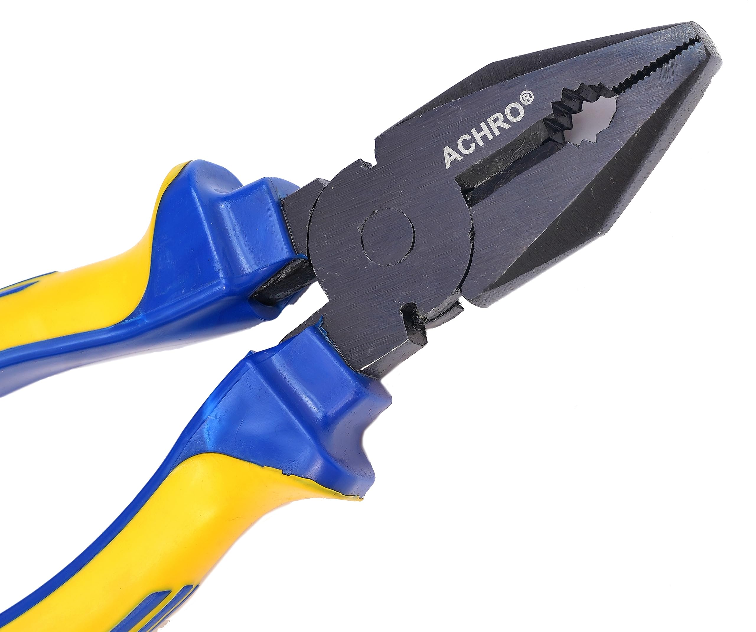 ACHRO 8 Inch Combination Plier Sturdy Steel with Anti-Rust properties for gripping, holding and cutting wires, BLACK HARDNED FOR LONG LIFE Plier for Cutting, Bending |Length: 200 mm (8 Inch) 4