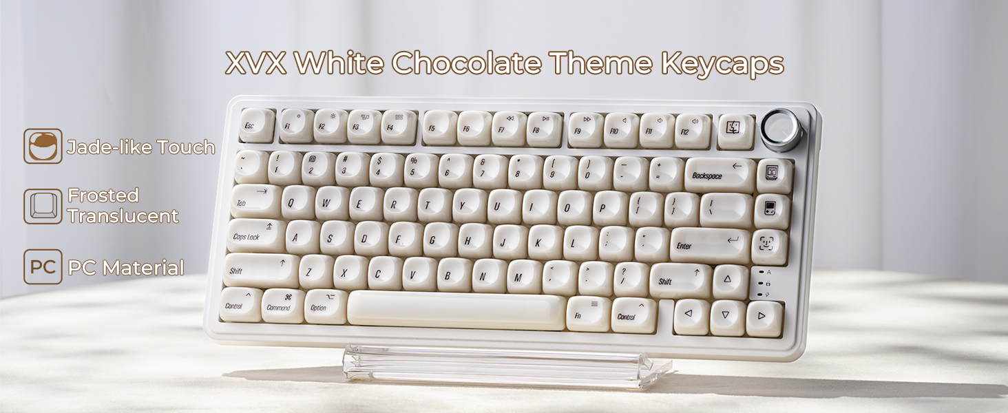 Amazon.com: OHY White Keycaps, XVX MOA Profile Minimalist Mac