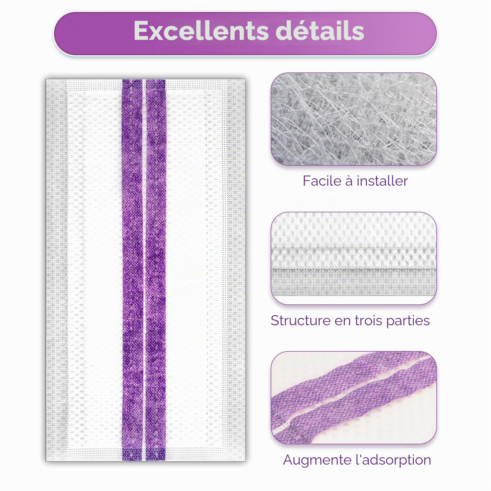 (60 Pièces) WetJet Lingettes Serpillières pour Swiffer WetJet, Lingettes Jetables, Recharges Multi-Surfaces pour Swiffer Wet Jet, Lingette Serpillière, Tampons de Vadrouille