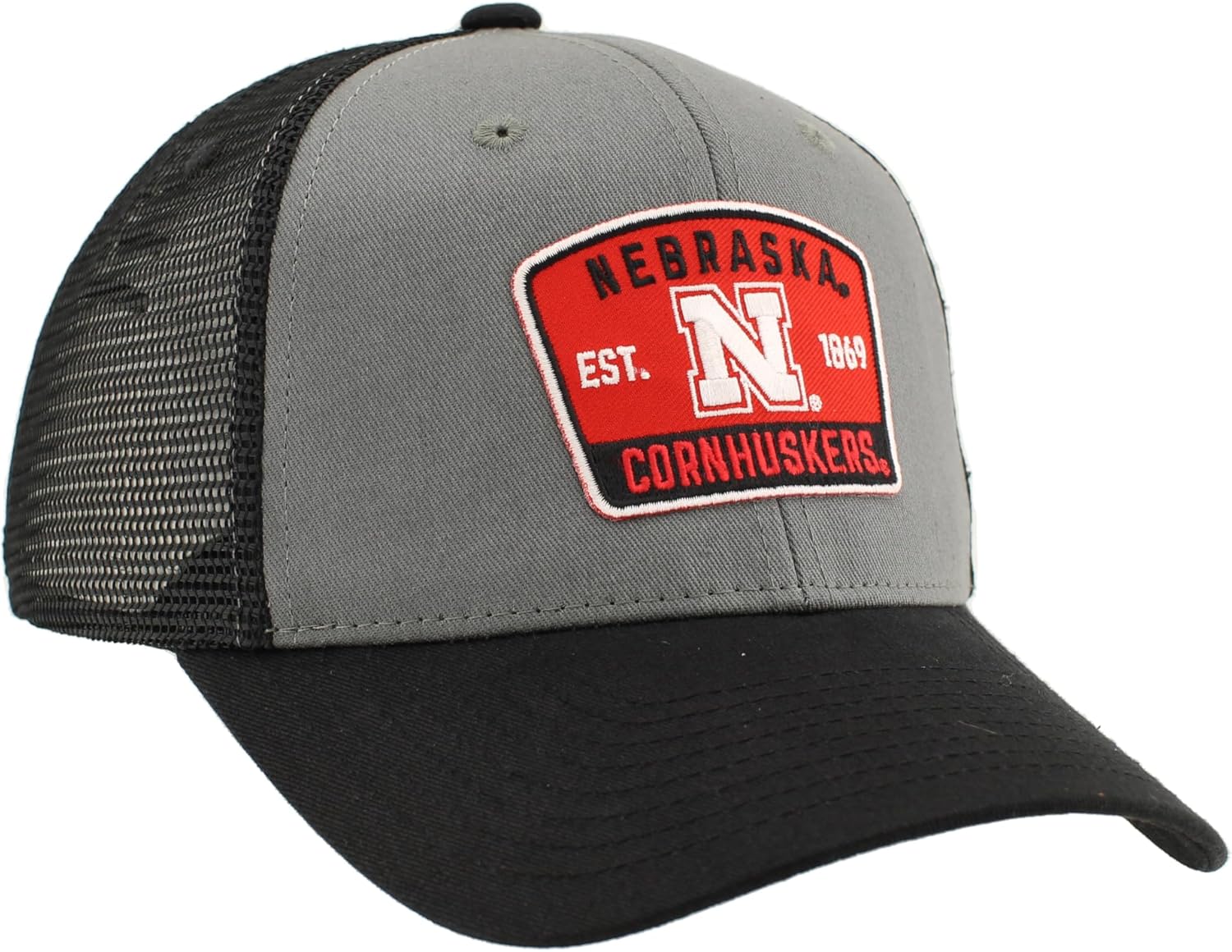 Nebraska Cornhuskers NCAA Officially Licensed Snapback Hat Big Rig Patch Black Gray Switchback - Image 5
