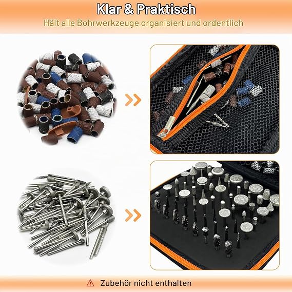 63 Holes Carbide Router Bit Bag 1/8 Inch Shank (Case Only) Bit Display Organizer Container Dustproof Portable Organizer Storage Bag Compatible with All Bits Between 1/8-3/32