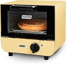 Dash Mini Toaster Oven Cooker for Bread, Bagels, Cookies, Pizza, Paninis & More with Baking Tray, Rack, Auto Shut Off Feature - Yellow